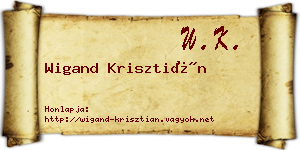 Wigand Krisztián névjegykártya